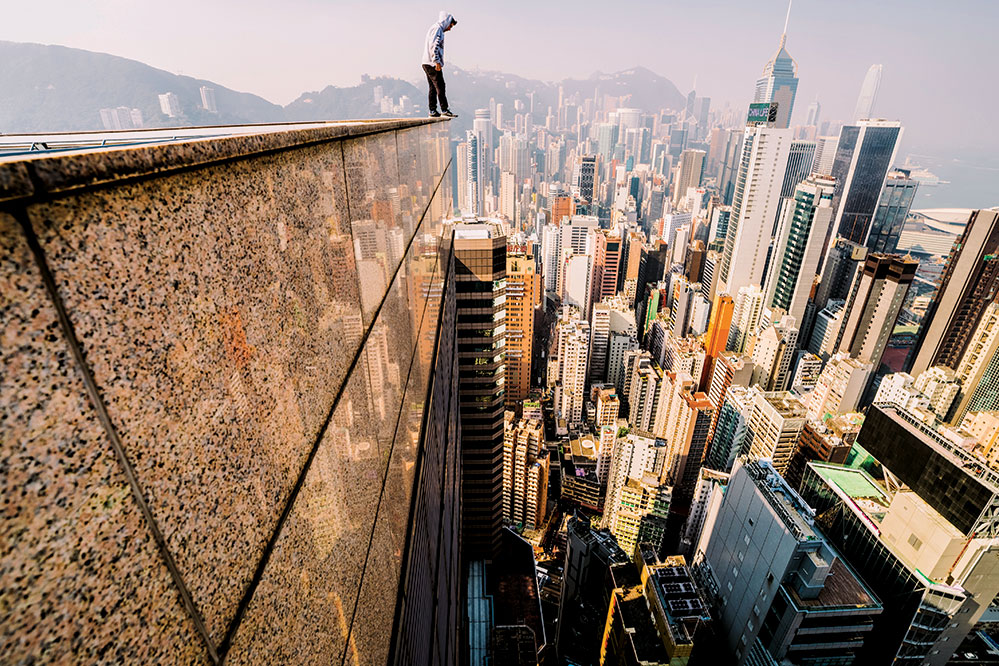 A daring shot taken above Causeway Bay